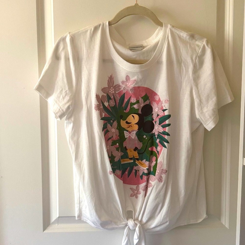 Casual Floral Disney Parks Mickey Mouse Shirt